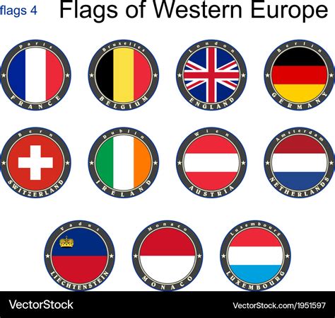 Flags of western europe Royalty Free Vector Image