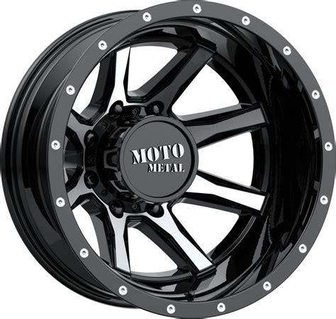 17x6.5 BLACK wheels MOTO METAL 995 1990-2010 CHEVY GMC 3500 DUALLY DRW ...