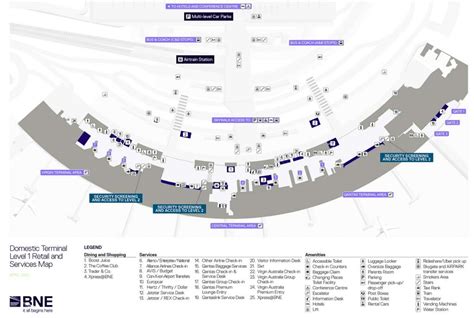 Domestic Terminal map Brisbane Airport