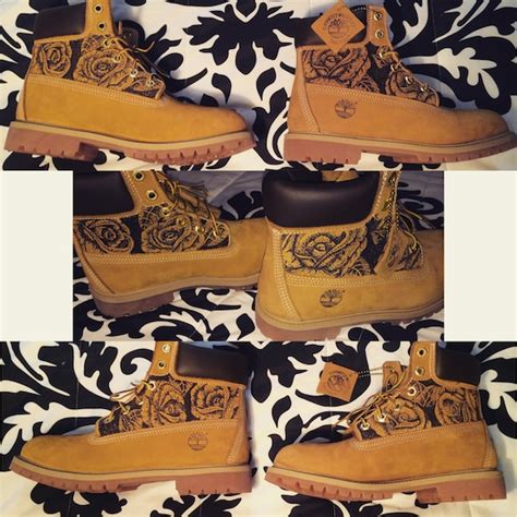 CUSTOM TIMBERLAND boots by ArtByTiquan on Etsy