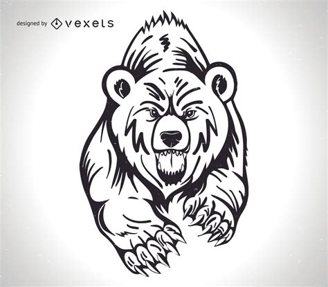 angry: View Drawing Angry Bear Vector Pics