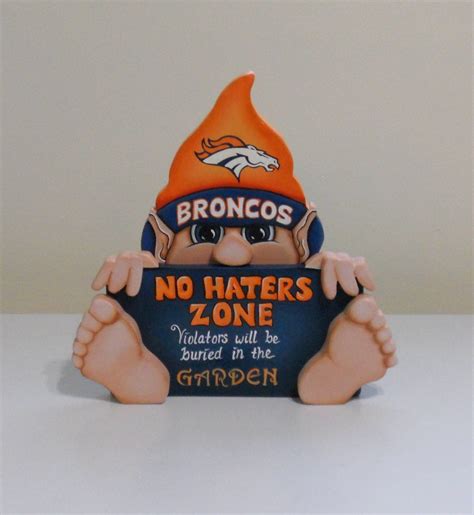 Denver Broncos inspired gnome funny sign