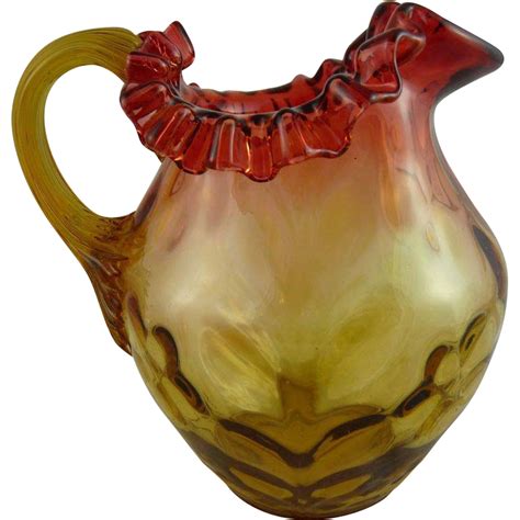 Antique Amberina Glass Pitcher | Vintage art glass, Glass classic ...