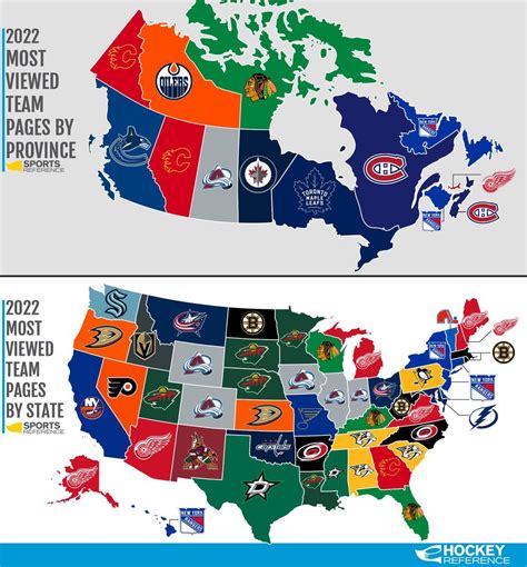 The most viewed team pages on Hockey Reference in... - Maps on the Web