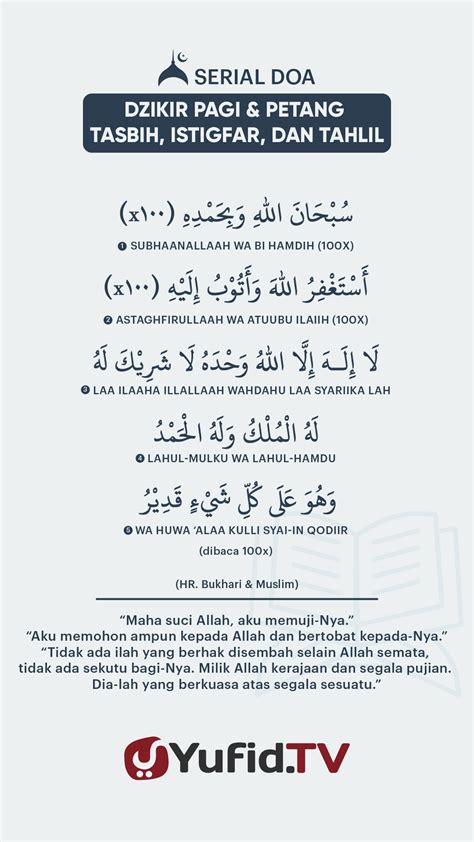 Ensiklopedia Islam – Dzikir Pagi & Petang: Tasbih, Istighfar, dan Tahlil