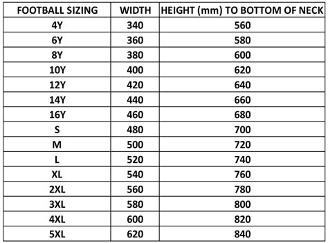 Custom AFL Sportswear Size Chart for Men & Ladies | ColourUp Uniforms