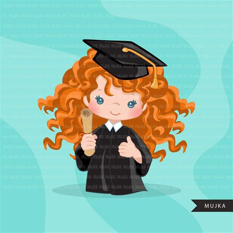 Graduation Clipart, 2020 graduate girls with cape and scroll, school, student class of 2020 gold ...