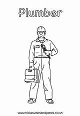 Plumber Colouring Page  Kids Puzzles And Games sketch template