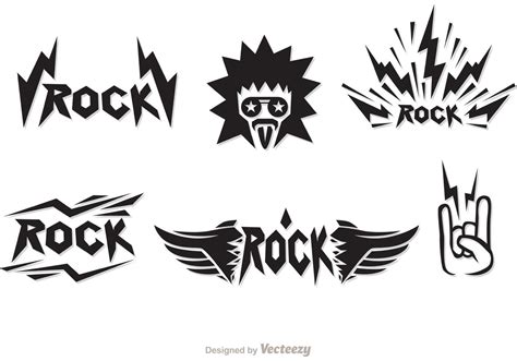 Rock Music Symbols Vectors | Music symbols, Vector art design, Punk symbols