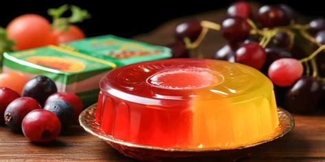 Premium AI Image | Delicious gelatin dessert of various fruits