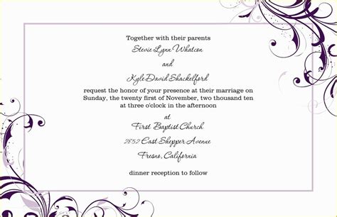 Free Printable Wedding Invitation Templates for Microsoft Word Of Free Blank Wedding Invitation ...