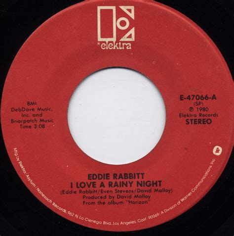 Eddie Rabbitt - I Love A Rainy Night (Vinyl, 7", 45 RPM, Single, Stereo ...