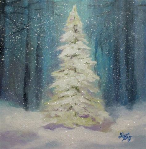 Christmas Tree Painting Original by Followthepaintedroad on Etsy ...