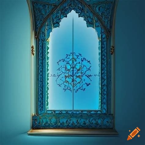 Blue islamic window design