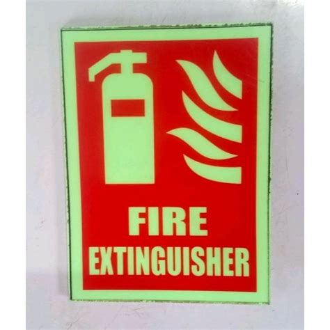 Rectangular Red (Base) Acrylic Fire Extinguisher Sign Board, Dimension: 10 X 5 Inch Lxw at Rs ...