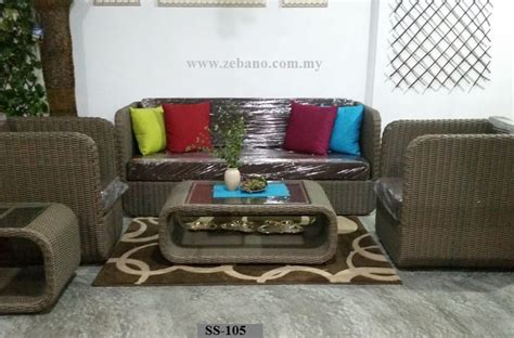 Indoor wicker rattan sofa set SS-105 - ZEBANO