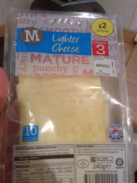 Lactose Free UK: Morrisons Mature Lighter Cheese Slices - safe cheese