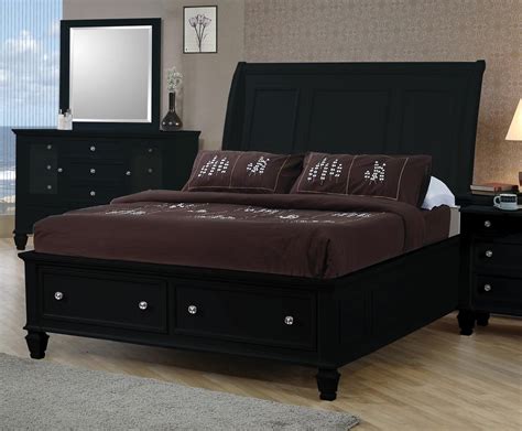 Sandy Beach Black King Sleigh Storage Bed from Coaster (201329KE) | Coleman Furniture