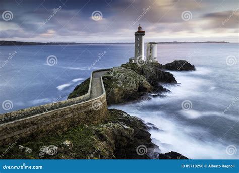 Phare Du Petit Minou at Sunset. Stock Photo - Image of entire, filter: 85710256