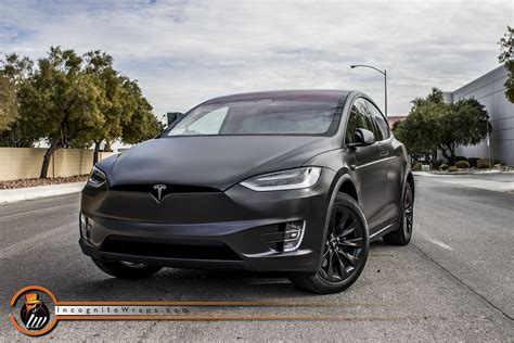 Tesla Model X - Satin Black with Chrome Delete and Rims — Incognito Wraps