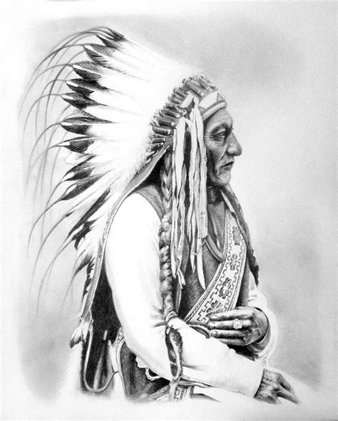 Indian Chief Drawing by John Shaffer - Pixels