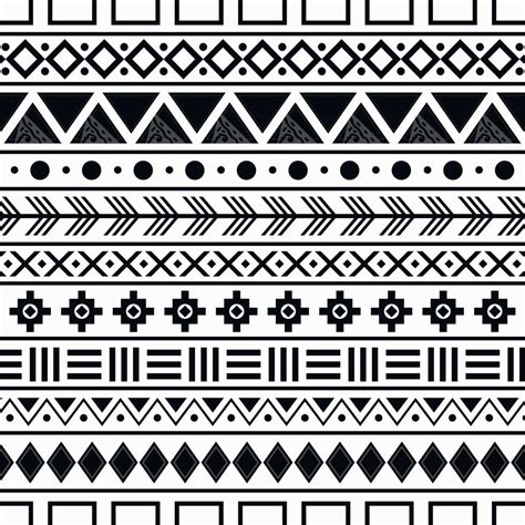 traditional art ethnic tribal pattern black and white background suitable for print cloth ...