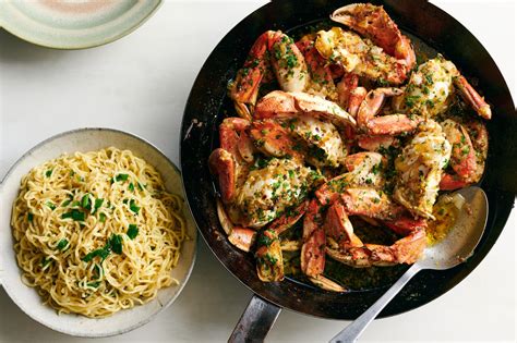 Roasted Garlic-Chile Dungeness Crab with Garlic Noodles | Saveur