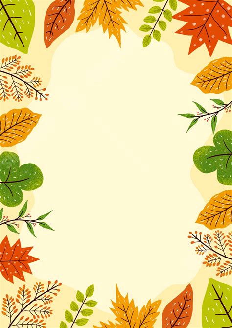 Decorative Border Of Autumn Leaves Page Border Background Word Template And Google Docs For Free ...