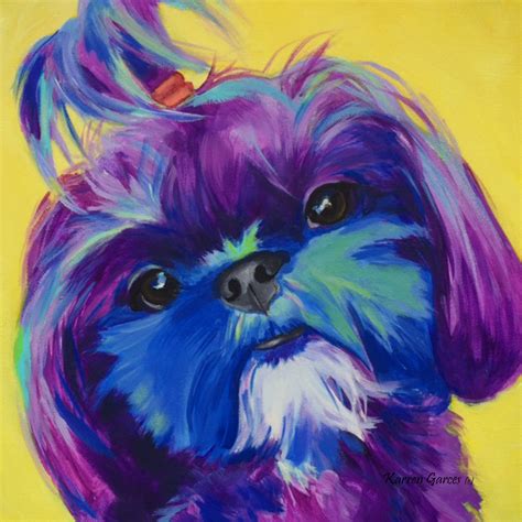 Shih Tzu Shihtzu Dog Art Painting Pet Portrait Pop Art