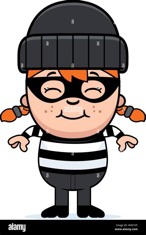 A cartoon illustration of a little burglar smiling Stock Vector Image ...