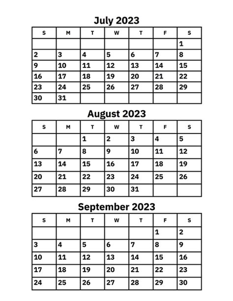 July August September 2023 Calendar - PELAJARAN