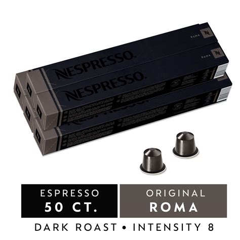 Nespresso OriginalLine Capsules, Roma Intenso Nespresso Pods, Brews 1. ...