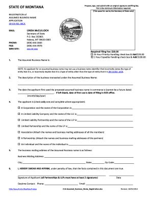 Montana Secretary Of State Business Forms 01a - Fill and Sign Printable Template Online