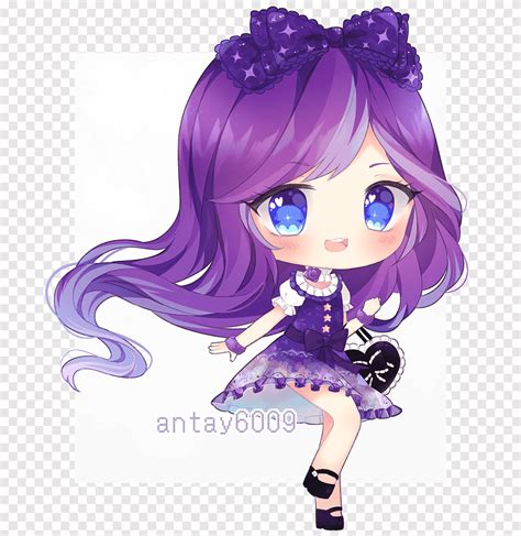 Chibi Mangaka Drawing Anime Art, Chibi, purple, violet png | PNGEgg