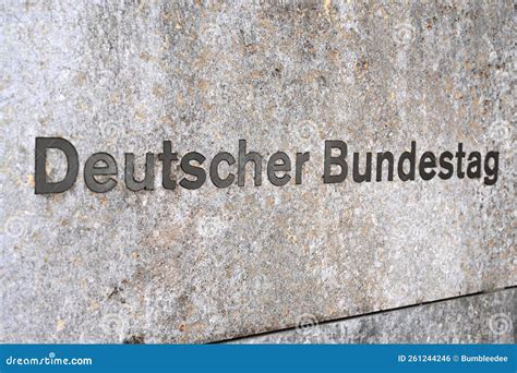 Berlin, Germany - November 03, 2022: the German Bundestag Deutscher Bundestag Logo on Eingang ...