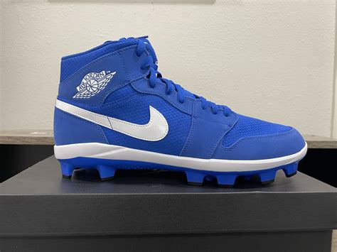 RARE Nike Jordan 1 Retro MCS Baseball Cleats ‘Game Royal Blue’ Men's ...