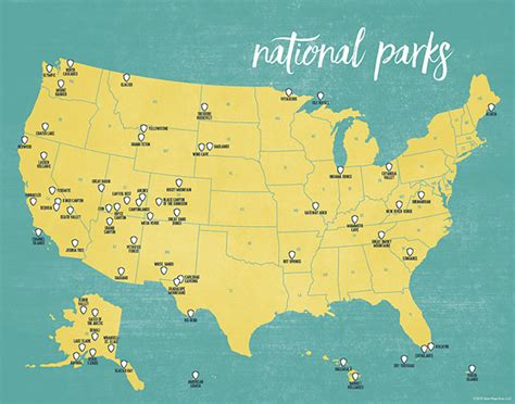 US National Parks Map 11x14 Print - Best Maps Ever