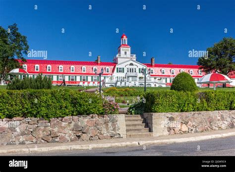 Front view of Hotel Tadoussac, Tadoussac, Quebec, Canada Stock Photo ...