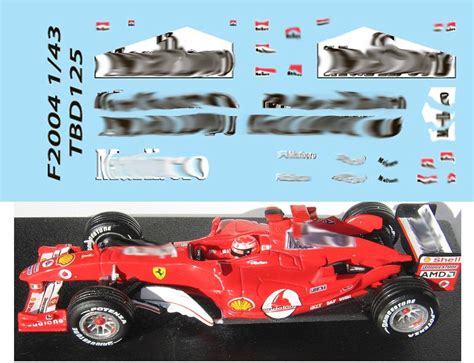 1/43 Ferrari F1 F2004 Michael Schumacher Sponsor Decals TB Decal TBD125 : Amazon.it: Giochi e ...