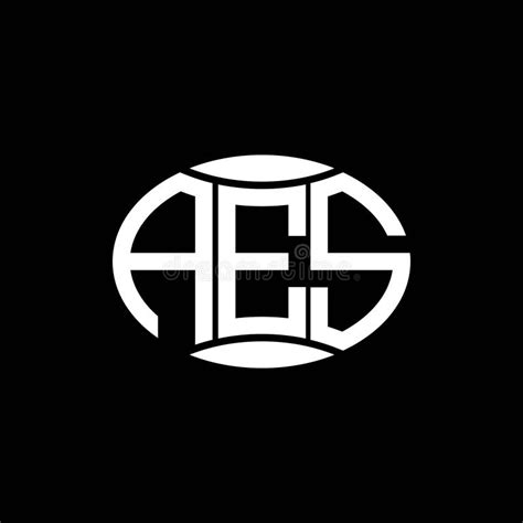 AES Abstract Monogram Circle Logo Design on Black Background. AES ...