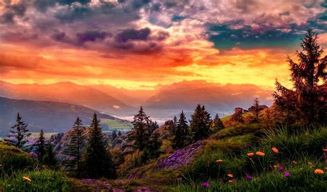 3840x2160px, 4K free download | Sunset mountain, hills, amazing, bonito, sunset, sky, clouds ...