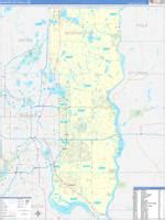 Washington County, MN Zip Code Wall Map Red Line Style by MarketMAPS - MapSales