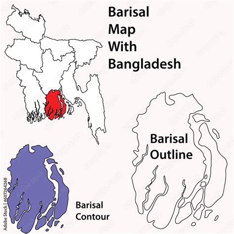 Barisal City, barisal district, Republic of Bangladesh, scribble sketch ...