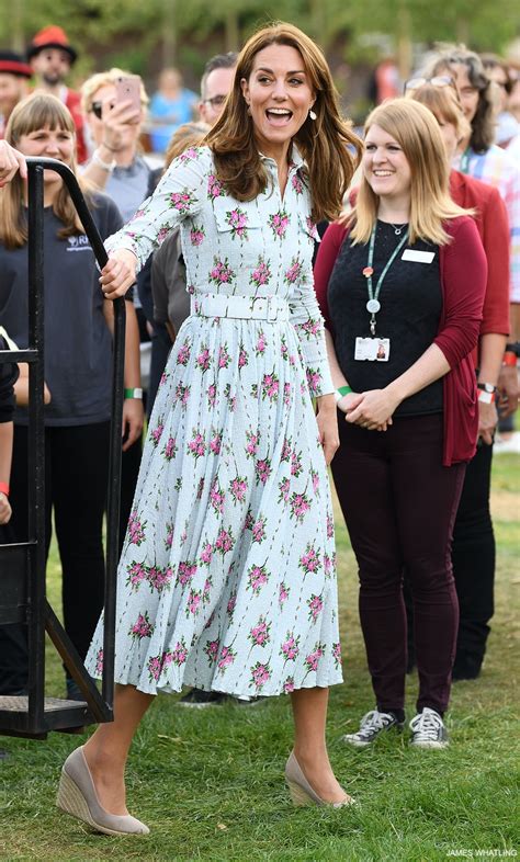 Kate Middleton wears blue floral dress to unveil garden at RHS Wisley