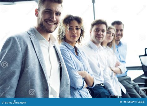 Successful Friendly Team with Happy Workers in Office. Stock Image - Image of businesswoman ...