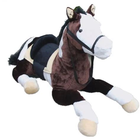 Fancytrader Giant Plush Stuffed Horse Lifelike Toy Big Soft Simulation Horse Doll 110cm 43 ...