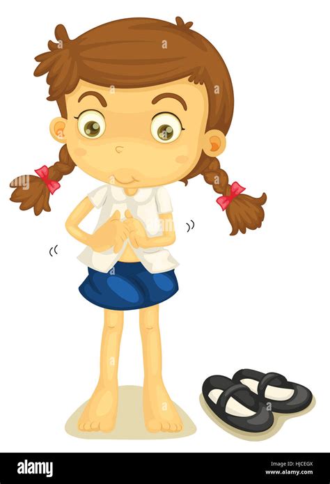 illustration of a girl in school uniform on a white Stock Photo - Alamy