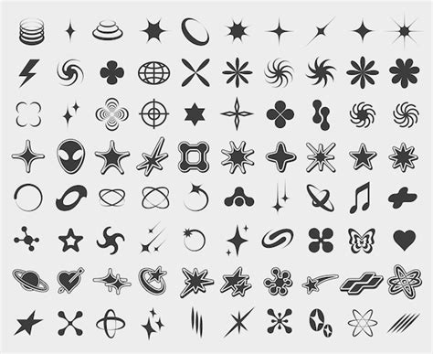 Premium Vector | Y2K symbols Retro star icons trendy acid rave and graphic elements for posters ...