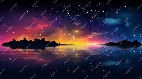 Premium AI Image | A colorful night sky with stars and the sky