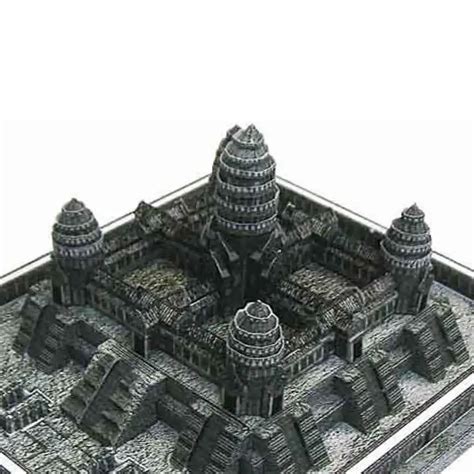 DIY Angkor Wat, Cambodia Craft Paper Model Architecture 3D DIY Education Toys Handmade Adult ...